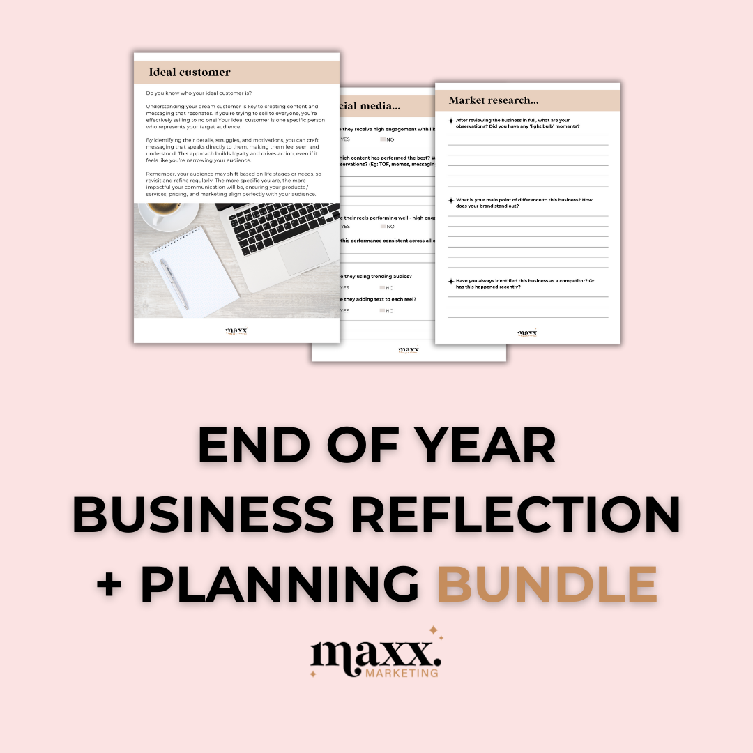 End of Year Business Reflection + Planning Bundle