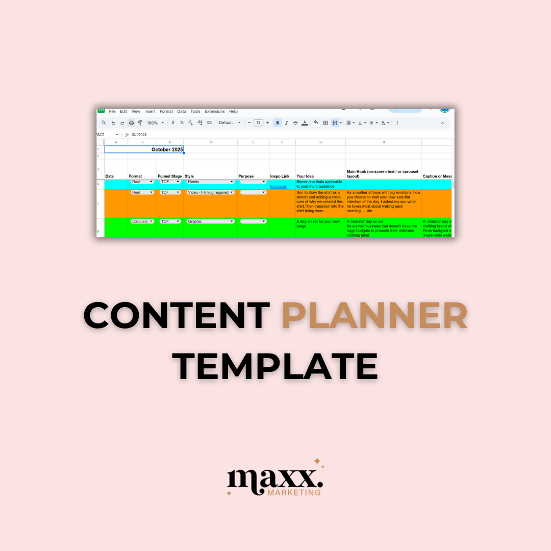 Social Media Content Planner Template